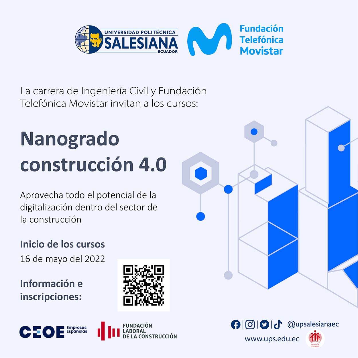 Afiche de los Cursos: Nanogrado construcción 4.0